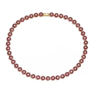 Gold Rose Red Diamond Necklace