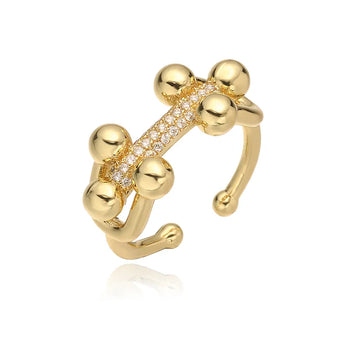 Gold Glossy Horseshoe U-Shaped Ring