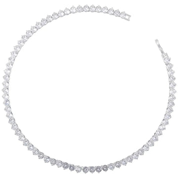 Vl537 White Gold Color White Diamond Necklace
