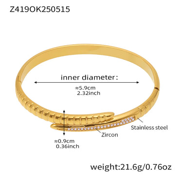 Z419-Gold White Zircon Bracelet
