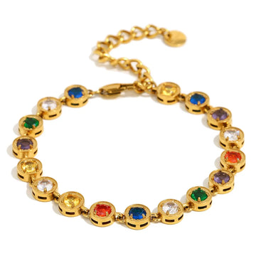 Color Zirconium Bracelet-Gold