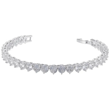 Vl536 White Gold Color White Diamond Bracelet