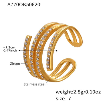A770-Gold Clip 5A Zircon Ring