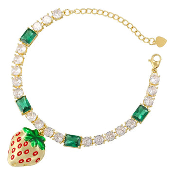 Vl634 Gold Lvzuan Strawberry Bracelet