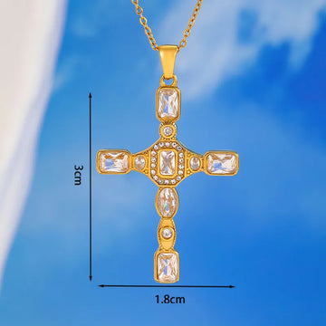 White Diamond Cross Necklace