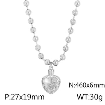 B Steel Necklace-KN234442-Z