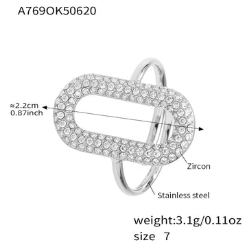 A769-Steel Ring Zircon Ring