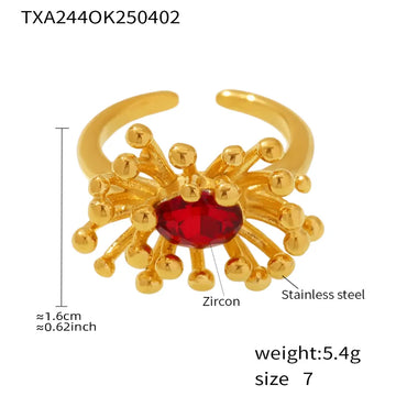 Txa244-Jacinth Flower Ring-7