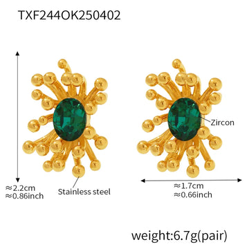 Txf244-Beccarite Flower Earrings