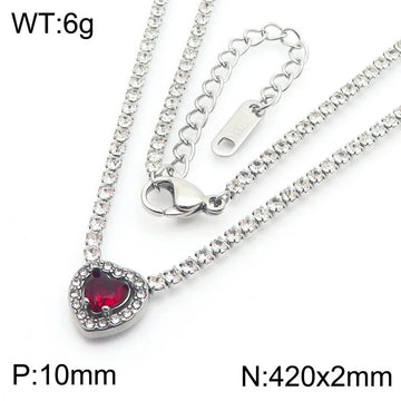 Steel Red Necklace
