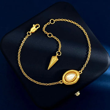 Gold White Shell Bracelet