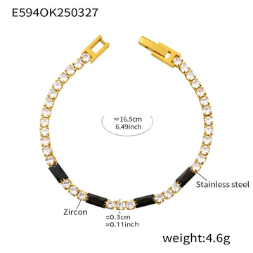 E594-Black Zircon Bracelet 16.5cm