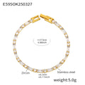  E595-White Zircon Bracelet 17.5cm