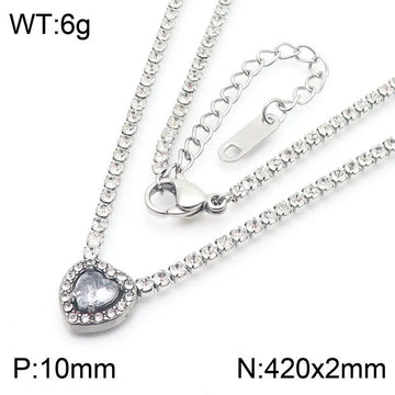 Steel White Necklace
