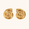  Conch Snail Shell Stud Earrings-Gold