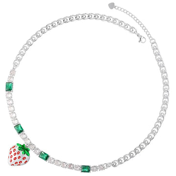 Vl633 White Gold Color Lvzuan Strawberry Necklace