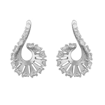 Style a White Gold Color Earrings Pair