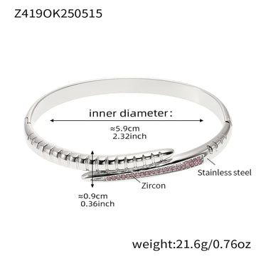 Z419-Steel Pink Zircon Bracelet