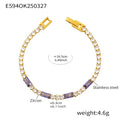  E594-Purple Zircon Bracelet 16.5cm