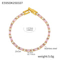  E595-Pink Zircon Bracelet 17.5cm