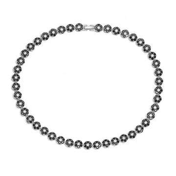 White Gold Color Black Diamond Necklace