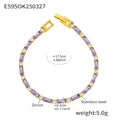  E595-Purple Zircon Bracelet 17.5cm