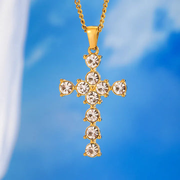 Yellow White Diamond Cross