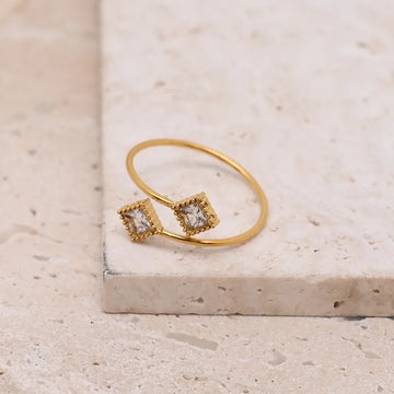 Shuangling-Shaped Open Ring (Gold)