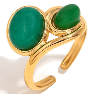 Emerald Open Ring-Gold