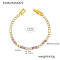  E594-Pink Zircon Bracelet 16.5cm
