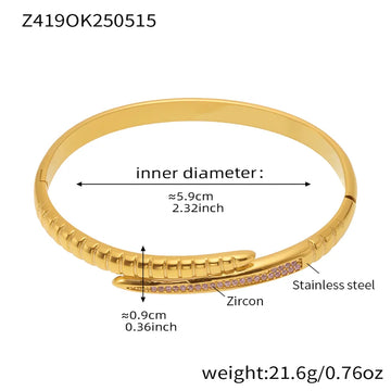 Z419-Gold Pink Zircon Bracelet